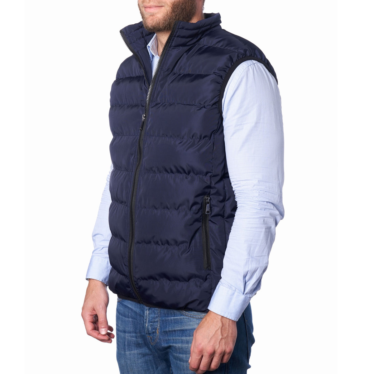 Alpine Swiss Mens Lightweight Down Alternative Puffer Vest Sleeveless Jacket – Navy