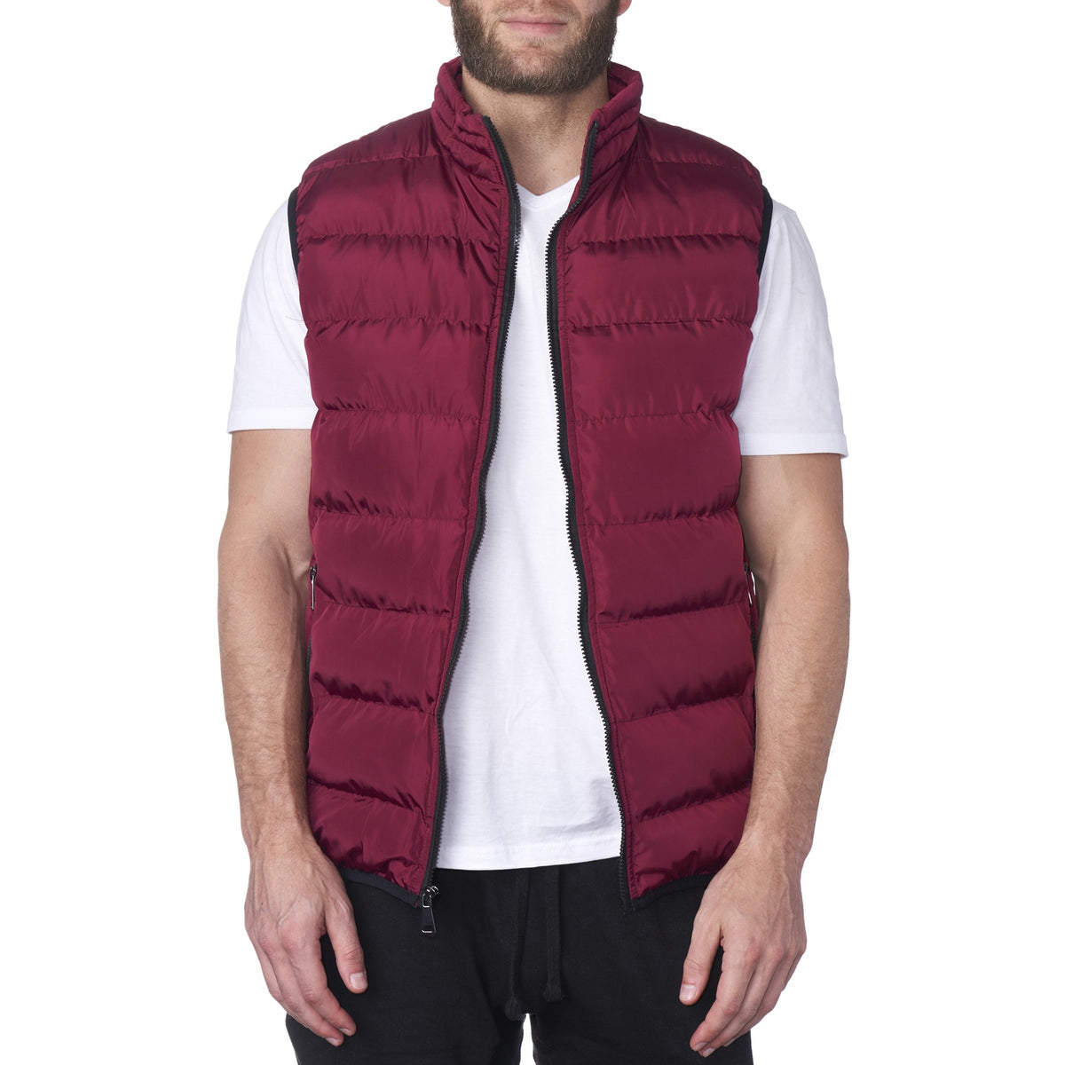 Alpine Swiss Mens Lightweight Down Alternative Puffer Vest Sleeveless Jacket – Red