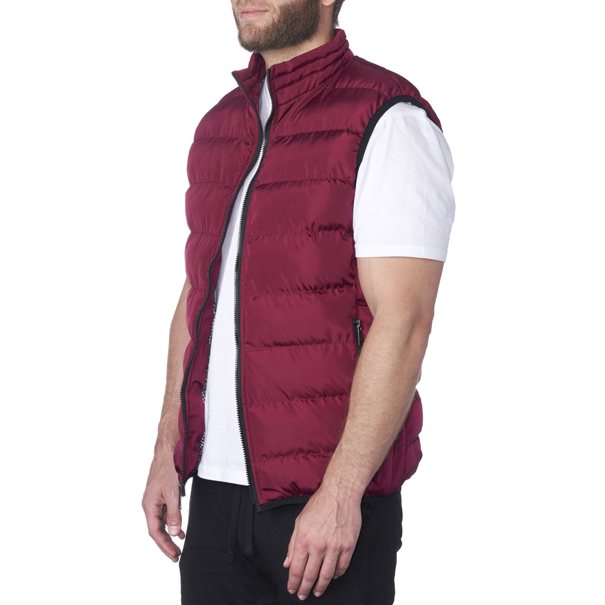 Alpine Swiss Mens Lightweight Down Alternative Puffer Vest Sleeveless Jacket – Red