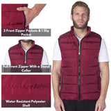 Alpine Swiss Mens Lightweight Down Alternative Puffer Vest Sleeveless Jacket – Red
