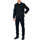 Alpine Swiss Grant Mens Jacket 28" James Dean Style Bomber with Zippered Pockets – Black