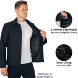 Alpine Swiss Grant Mens Jacket 28" James Dean Style Bomber with Zippered Pockets – Black