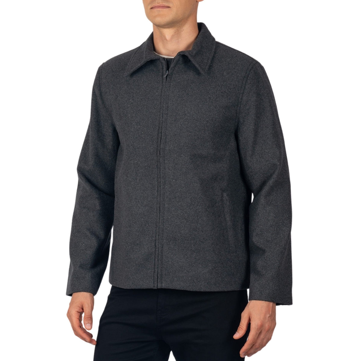 Alpine Swiss Grant Mens Jacket 28" James Dean Style Bomber with Zippered Pockets – Gray