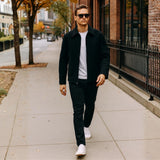Alpine Swiss Grant Mens Jacket 28" James Dean Style Bomber with Zippered Pockets – Black