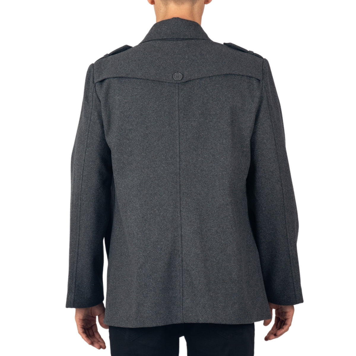 Alpine Swiss Jake Mens Pea Coat Wool Blend Double Breasted Dress Jacket Peacoat – Gray