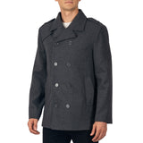 Alpine Swiss Jake Mens Pea Coat Wool Blend Double Breasted Dress Jacket Peacoat – Gray