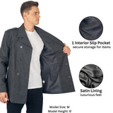 Alpine Swiss Jake Mens Pea Coat Wool Blend Double Breasted Dress Jacket Peacoat – Gray