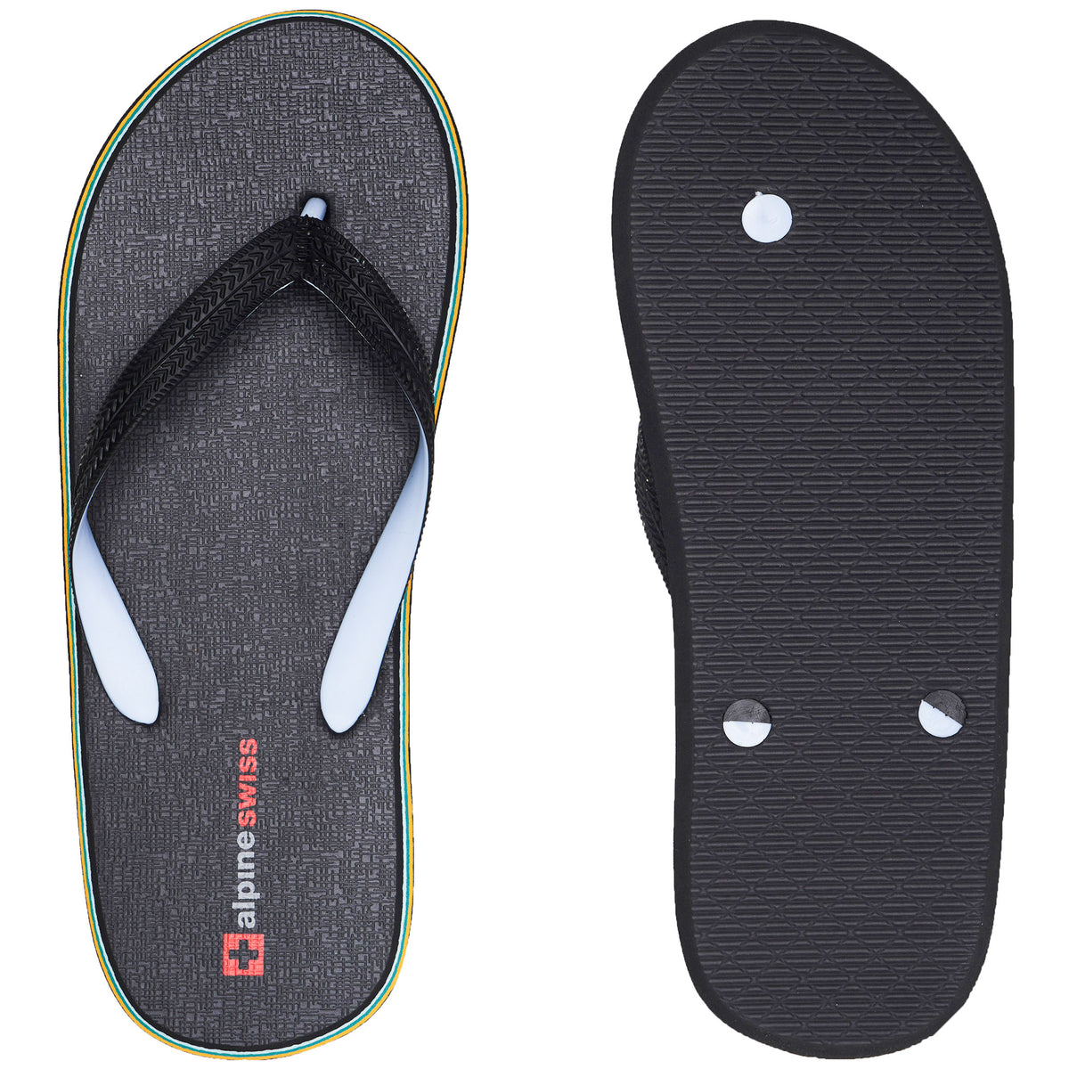 Alpine Swiss Men's Flip Flops – Black