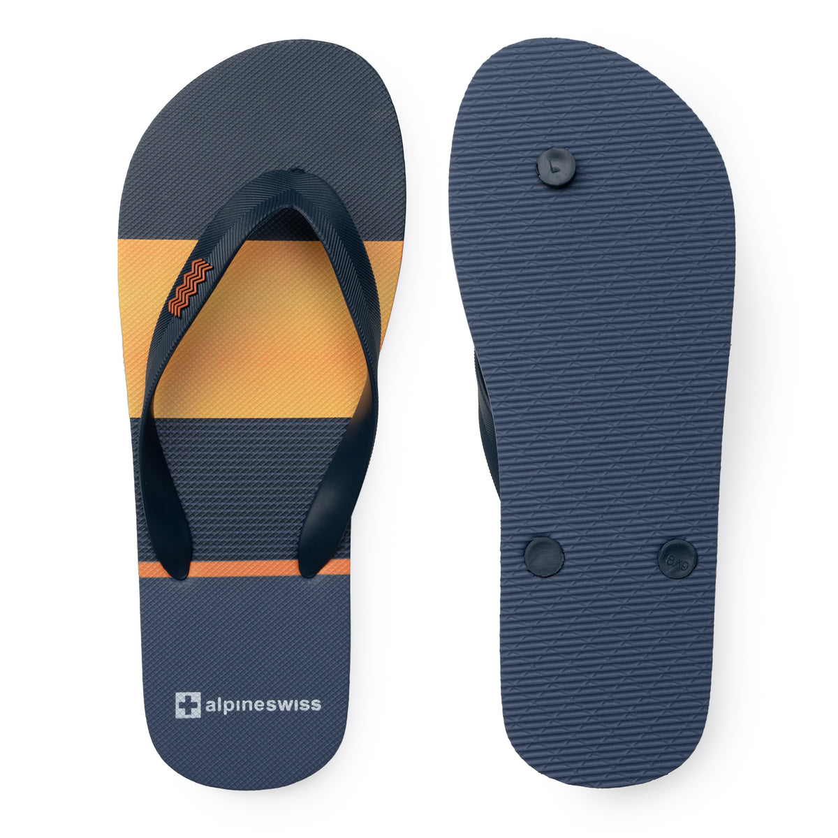Alpine Swiss Men's Flip Flops – Orange Stripes