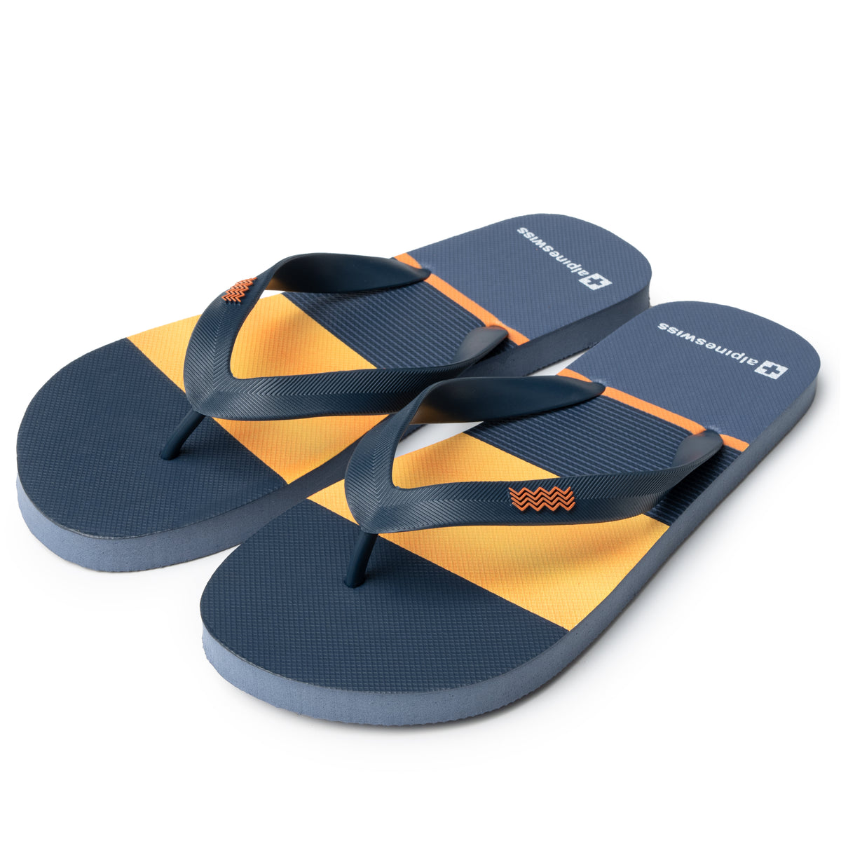 Alpine Swiss Men's Flip Flops – Orange Stripes