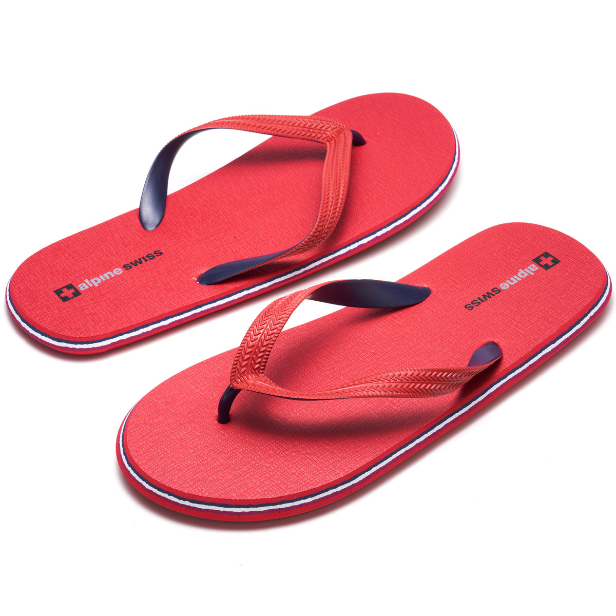 Alpine Swiss Men's Flip Flops – Red