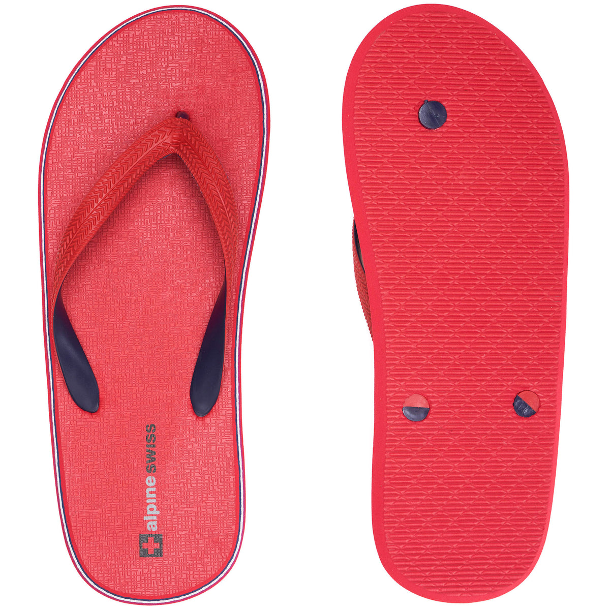 Alpine Swiss Men's Flip Flops – Red