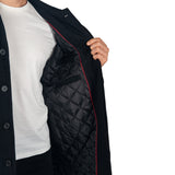 Alpine Swiss Mens Zach Knee Length Jacket Top Coat Trench Wool Blend Overcoat – Black