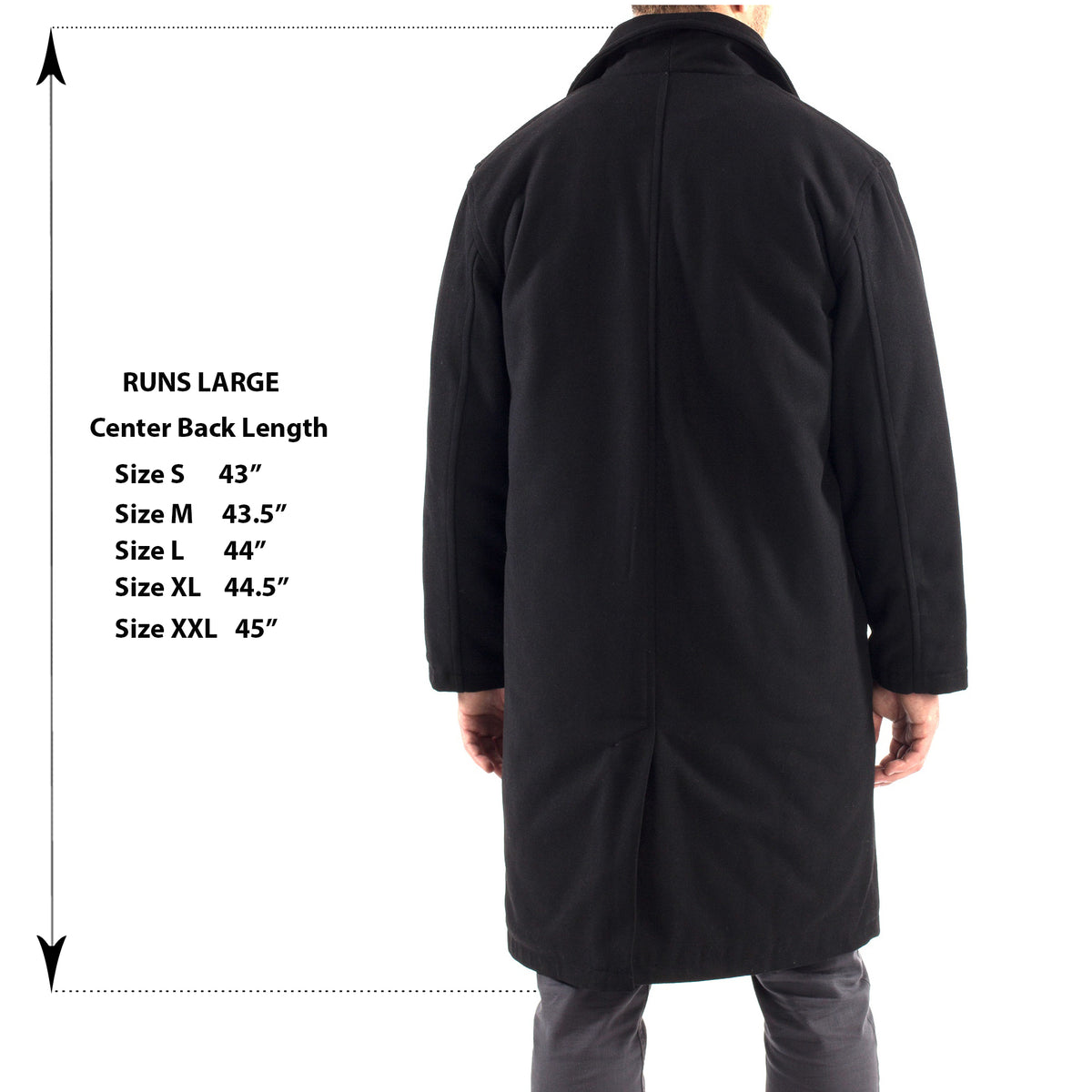 Alpine Swiss Mens Zach Knee Length Jacket Top Coat Trench Wool Blend Overcoat – Black