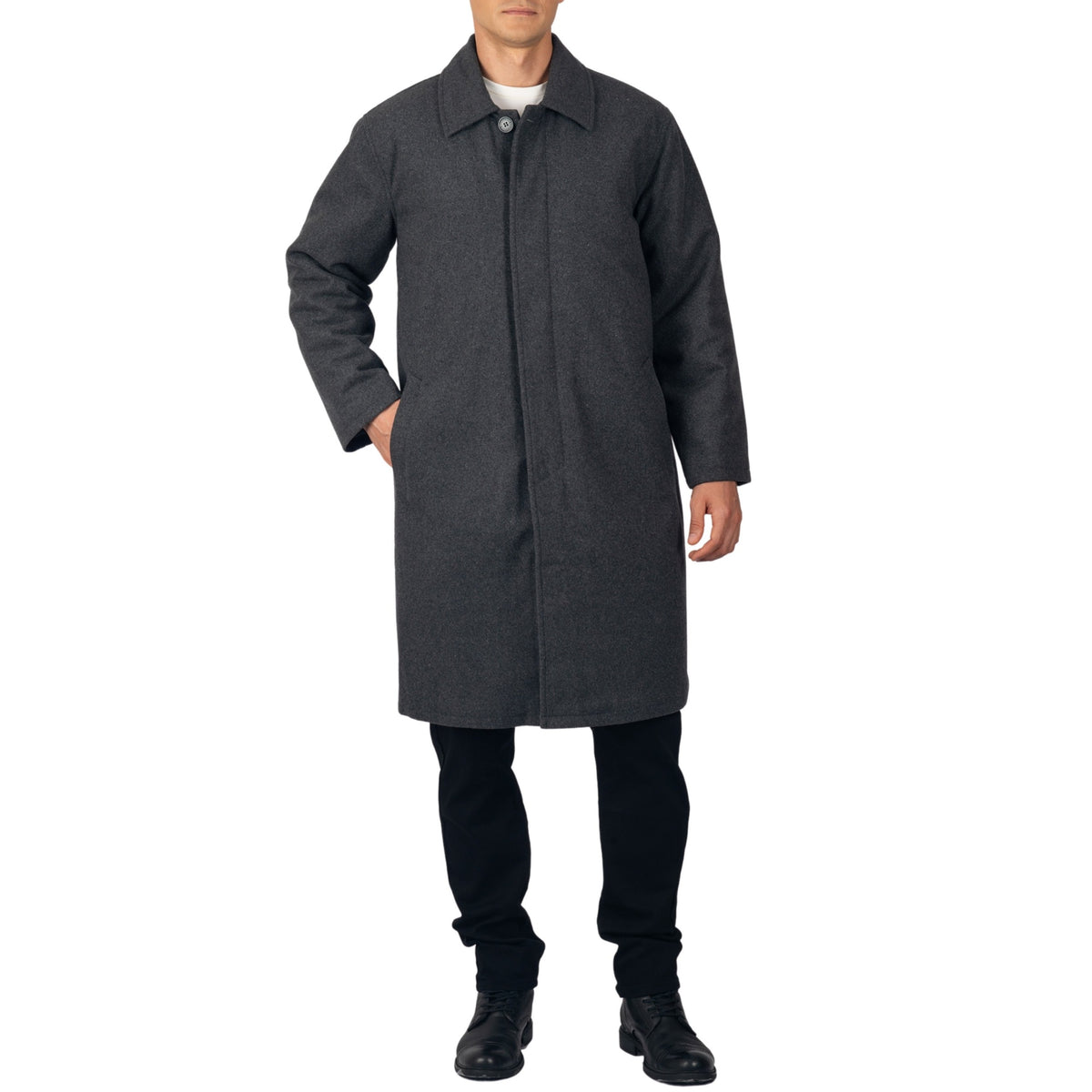 Alpine Swiss Mens Zach Knee Length Jacket Top Coat Trench Wool Blend Overcoat – Gray