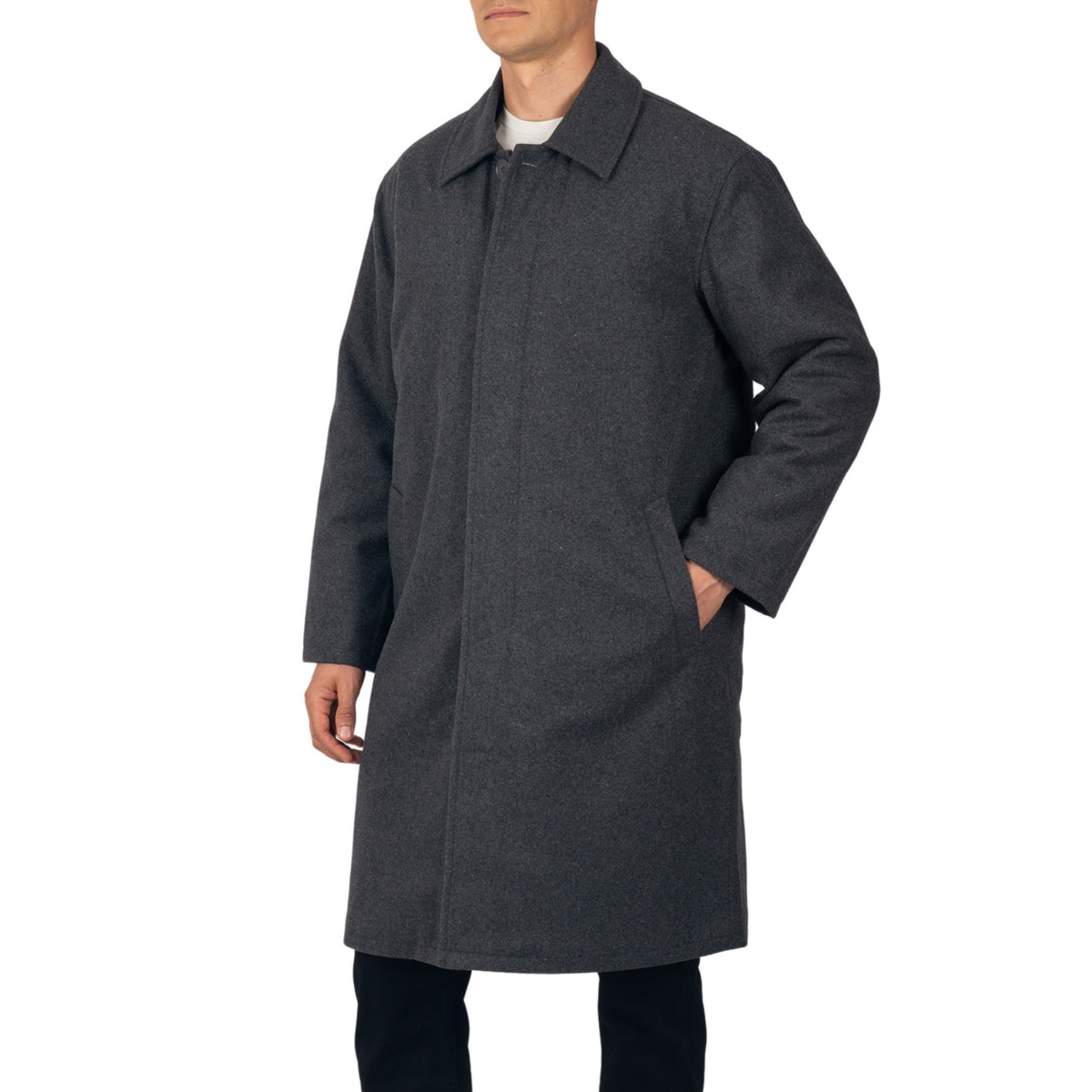 Alpine Swiss Mens Zach Knee Length Jacket Top Coat Trench Wool Blend Overcoat – Gray