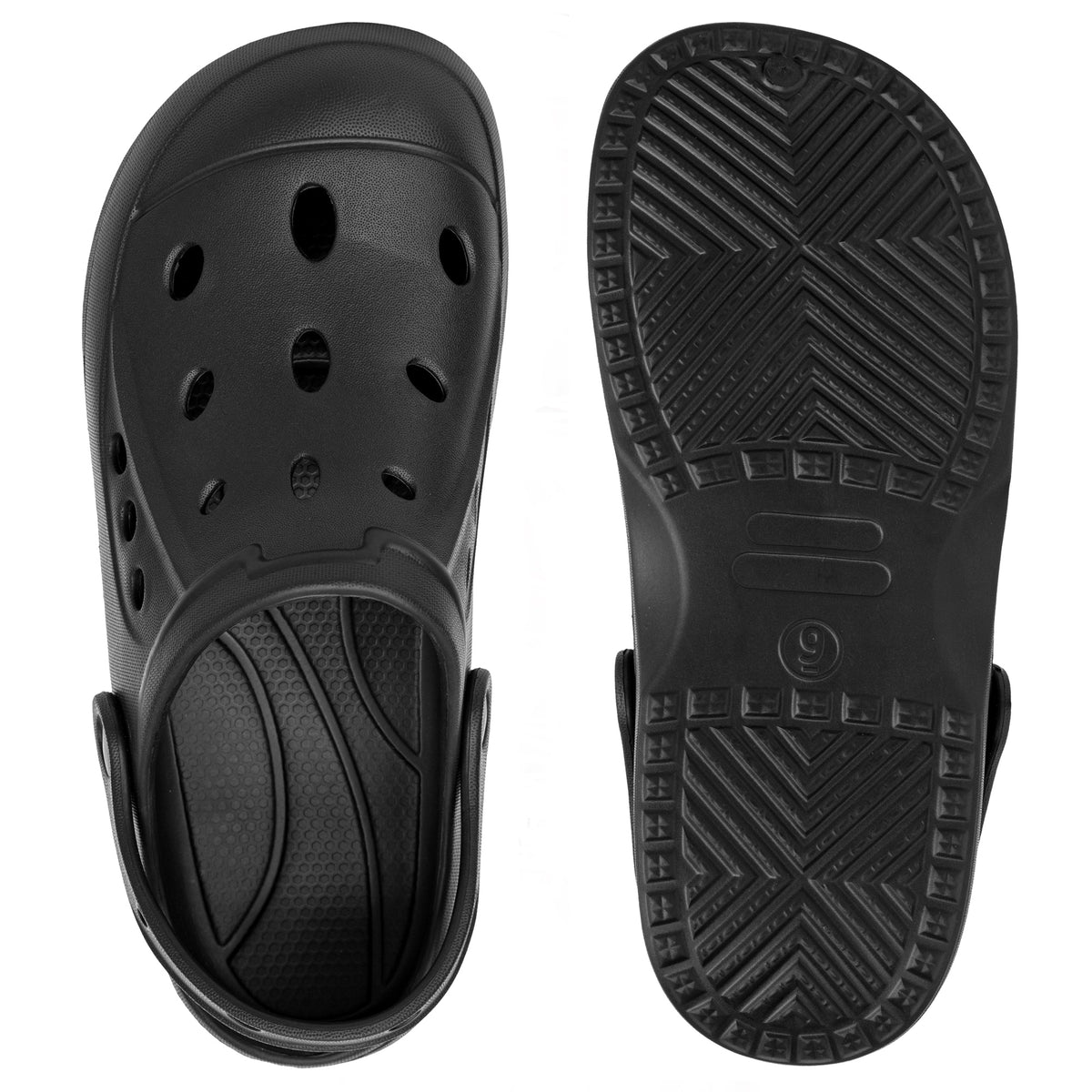 Alpine Swiss Mens Clogs Lightweight Slip On Water Sandals Comfort Garden Shoes – Black