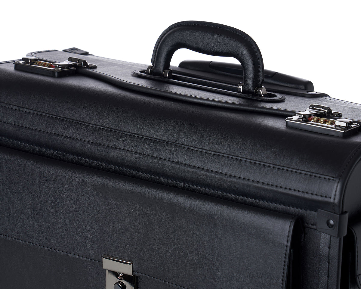 Alpine Swiss 17" Laptop Rolling Briefcase Wheels Attache Lawyers Case – Black