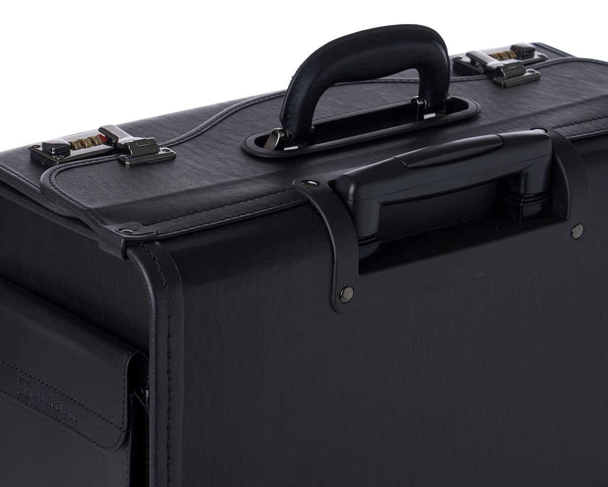 Alpine Swiss 17" Laptop Rolling Briefcase Wheels Attache Lawyers Case – Black