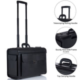 Alpine Swiss 17" Laptop Rolling Briefcase Wheels Attache Lawyers Case – Black