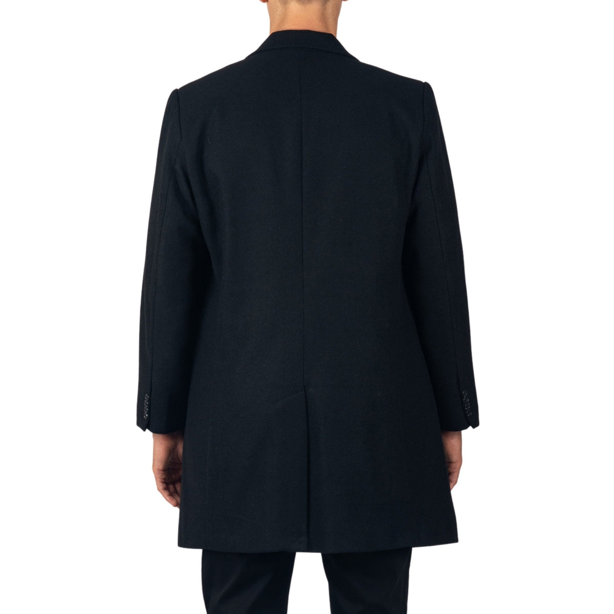 Alpine Swiss Luke Mens Wool Blend Overcoat Single Breasted Coat Tailored Topcoat – Black