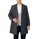 Alpine Swiss Luke Mens Wool Blend Overcoat Single Breasted Coat Tailored Topcoat – Gray