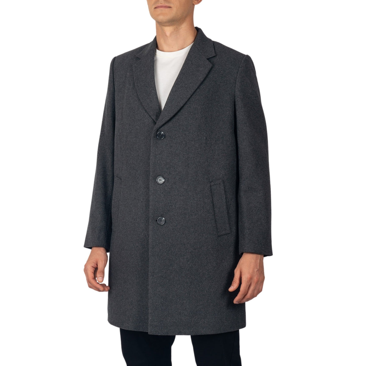 Alpine Swiss Luke Mens Wool Blend Overcoat Single Breasted Coat Tailored Topcoat – Gray