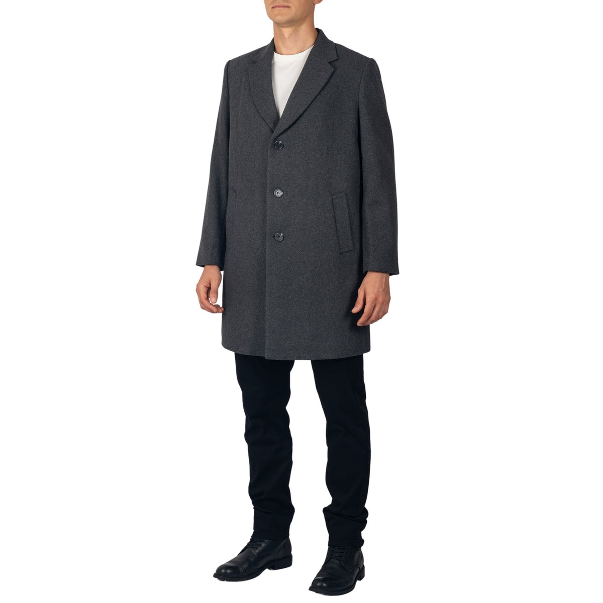 Alpine Swiss Luke Mens Wool Blend Overcoat Single Breasted Coat Tailored Topcoat – Gray