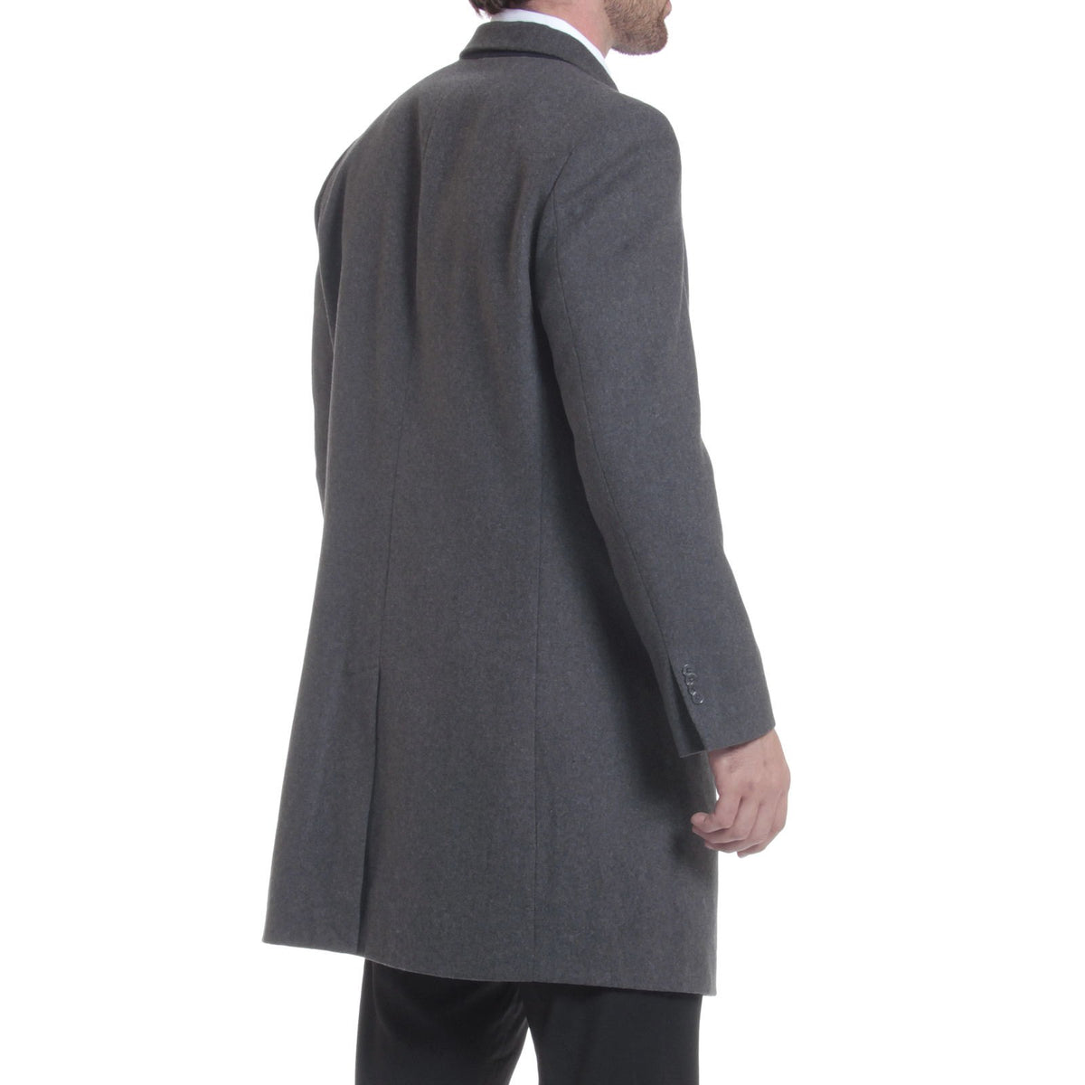 Alpine Swiss Luke Mens Wool Blend Overcoat Single Breasted Coat Tailored Topcoat – Gray