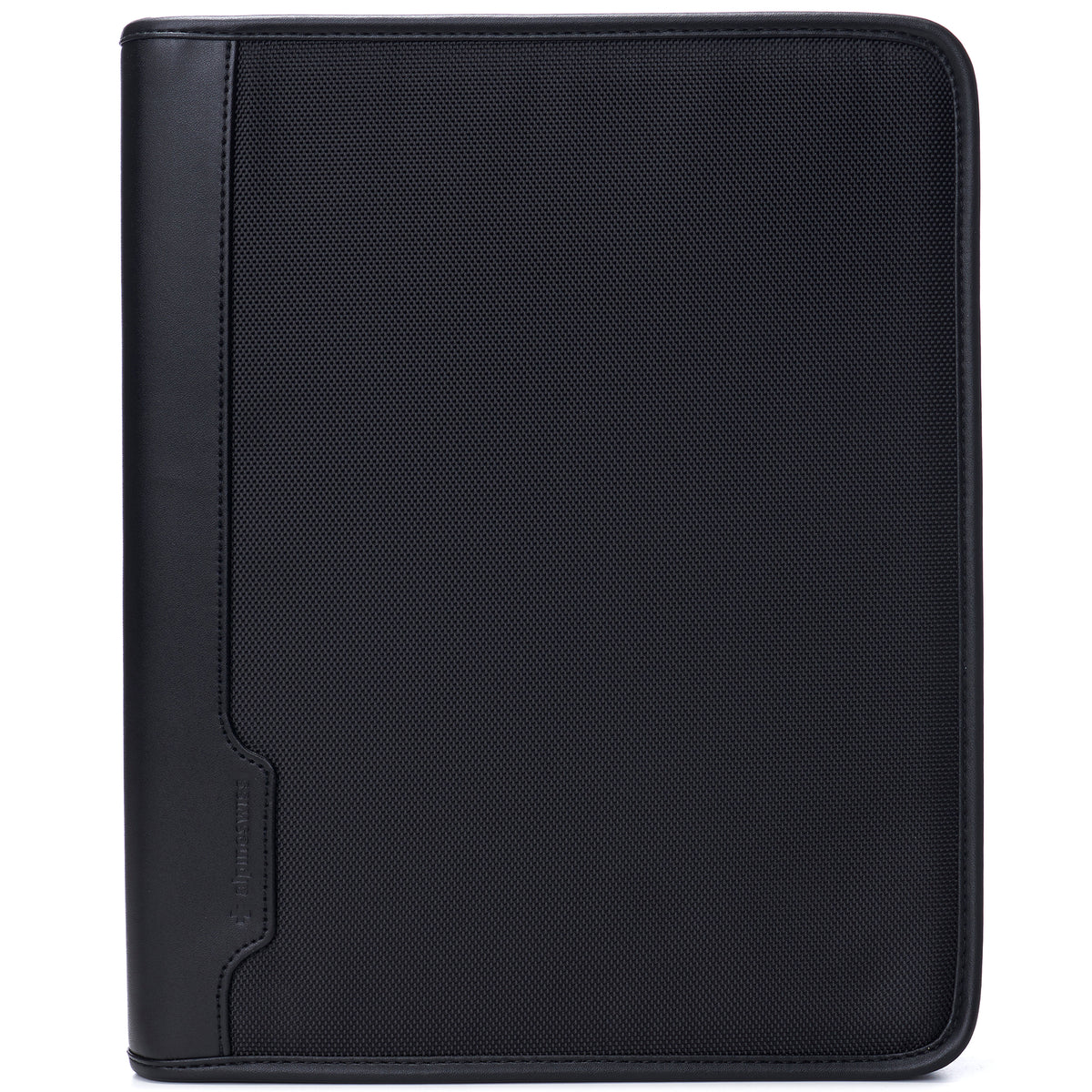 Alpine Swiss Zippered Writing Pad Business Organizer Portfolio with Tablet Sleeve – Black
