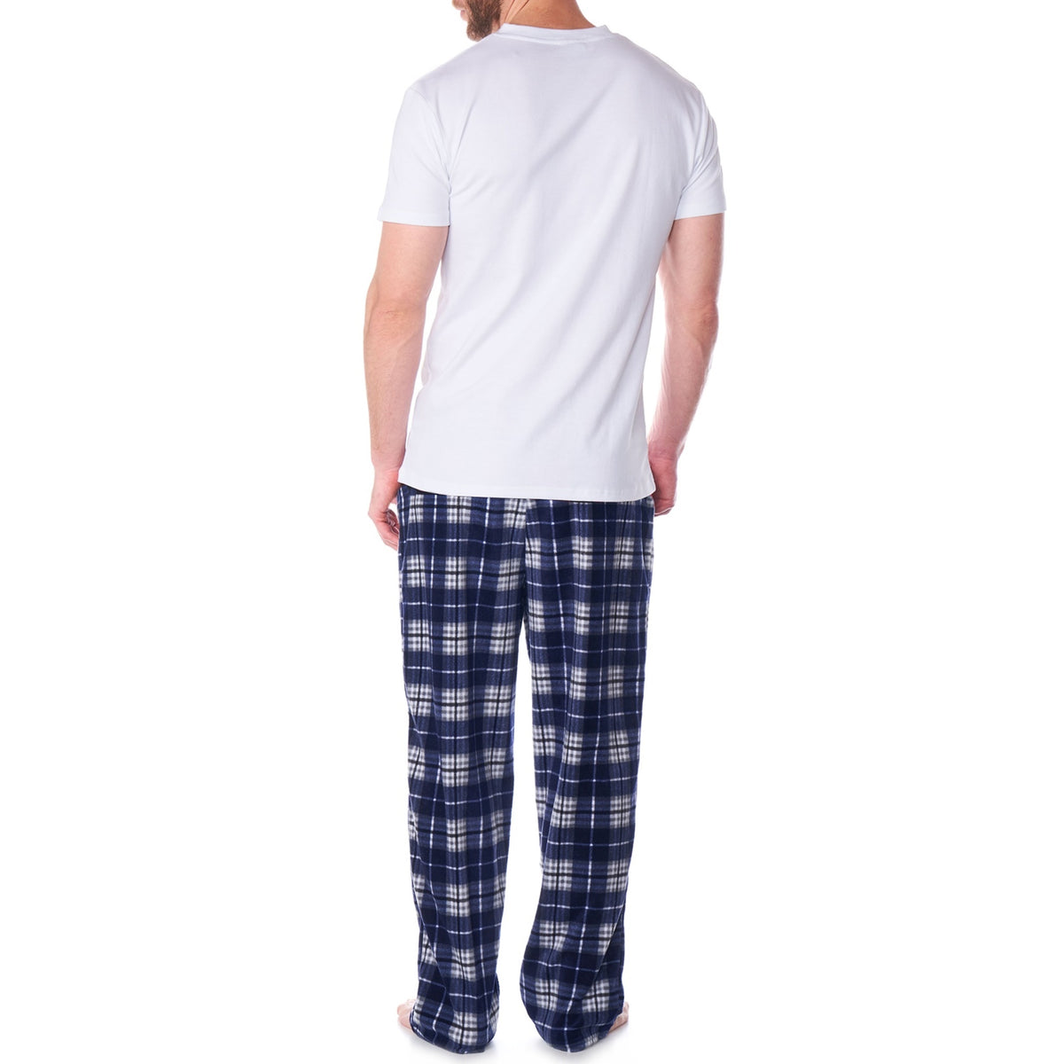 Alpine Swiss Mens Pajama Set Cotton Top Flannel Fleece Pants PJ Lounge Sleepwear – Blue