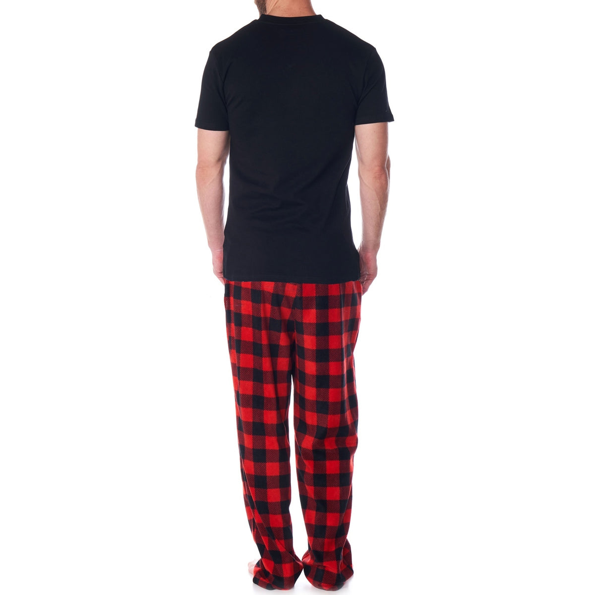 Alpine Swiss Mens Pajama Set Cotton Top Flannel Fleece Pants PJ Lounge Sleepwear – Red