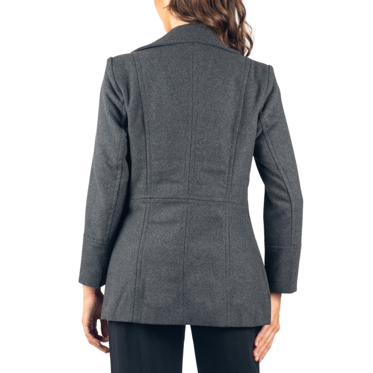 Alpine Swiss Emma Womens Peacoat Jacket Wool Blazer Double Breasted Overcoat – Gray