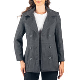 Alpine Swiss Emma Womens Peacoat Jacket Wool Blazer Double Breasted Overcoat – Gray