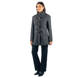 Alpine Swiss Duffy Womens Wool Duffle Coat Removable Hood Winter Toggle Overcoat – Gray