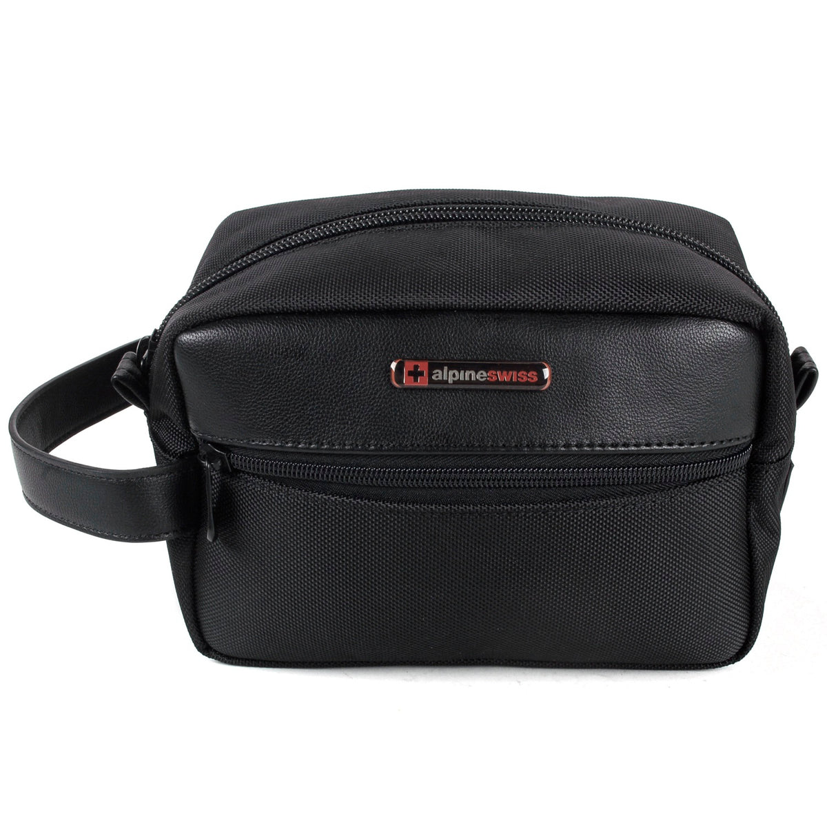 Alpine Swiss Hudson Shaving Kit Dopp Kit Overnight Toiletry Bag Travel Case New – Black