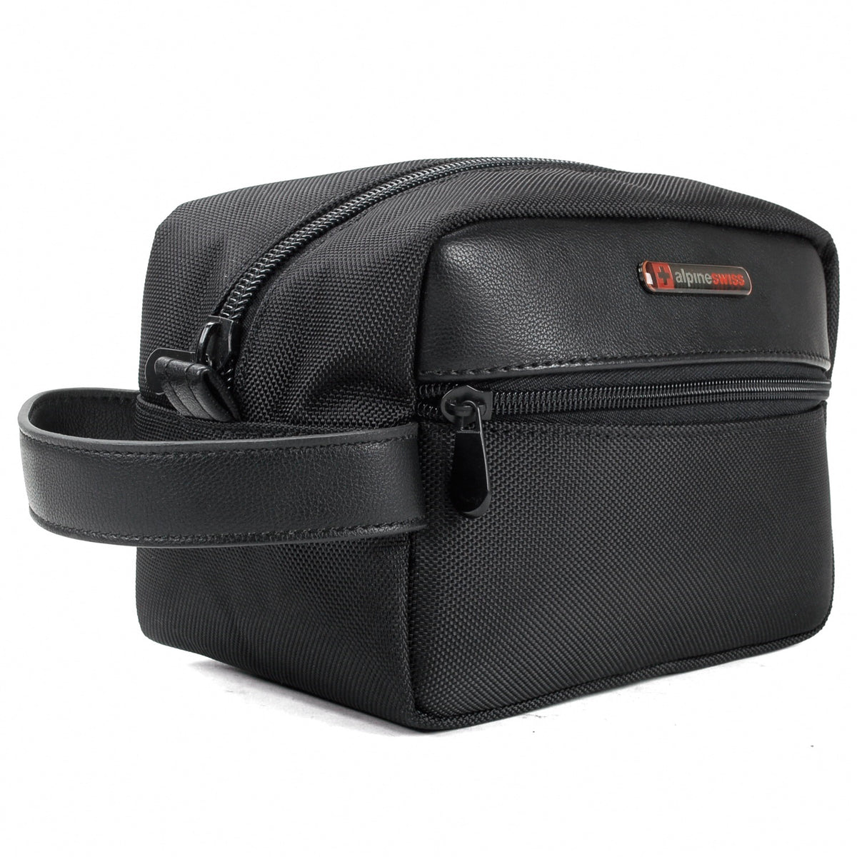 Alpine Swiss Hudson Shaving Kit Dopp Kit Overnight Toiletry Bag Travel Case New – Black