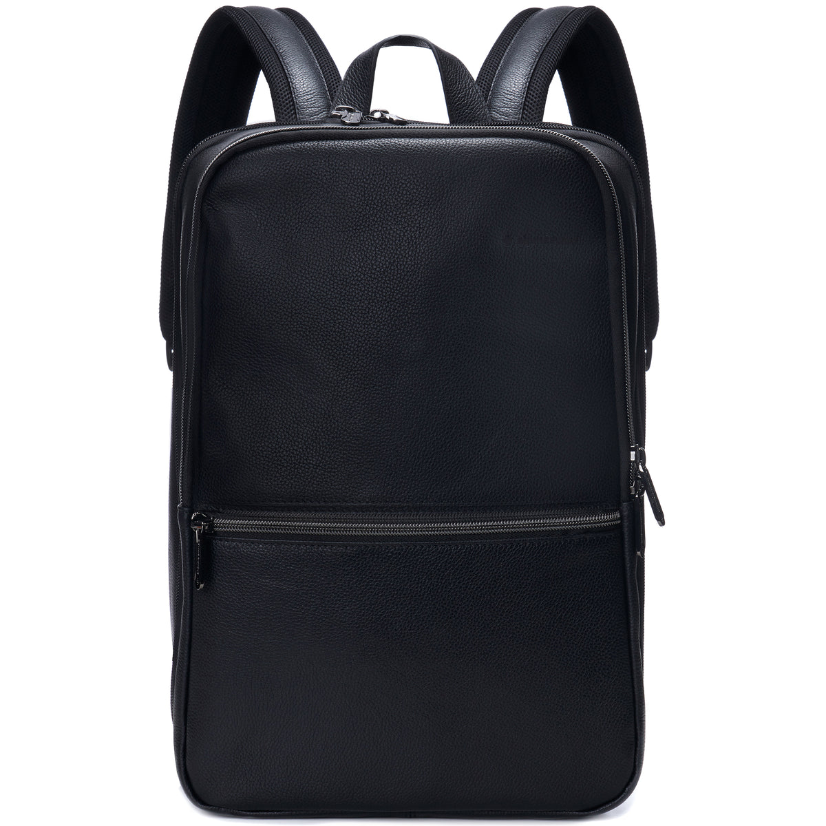 Alpine Swiss Mens Leather Laptop Backpack Travel Daypack Computer Bag Rucksack – Black