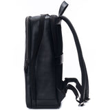 Alpine Swiss Mens Leather Laptop Backpack Travel Daypack Computer Bag Rucksack – Black