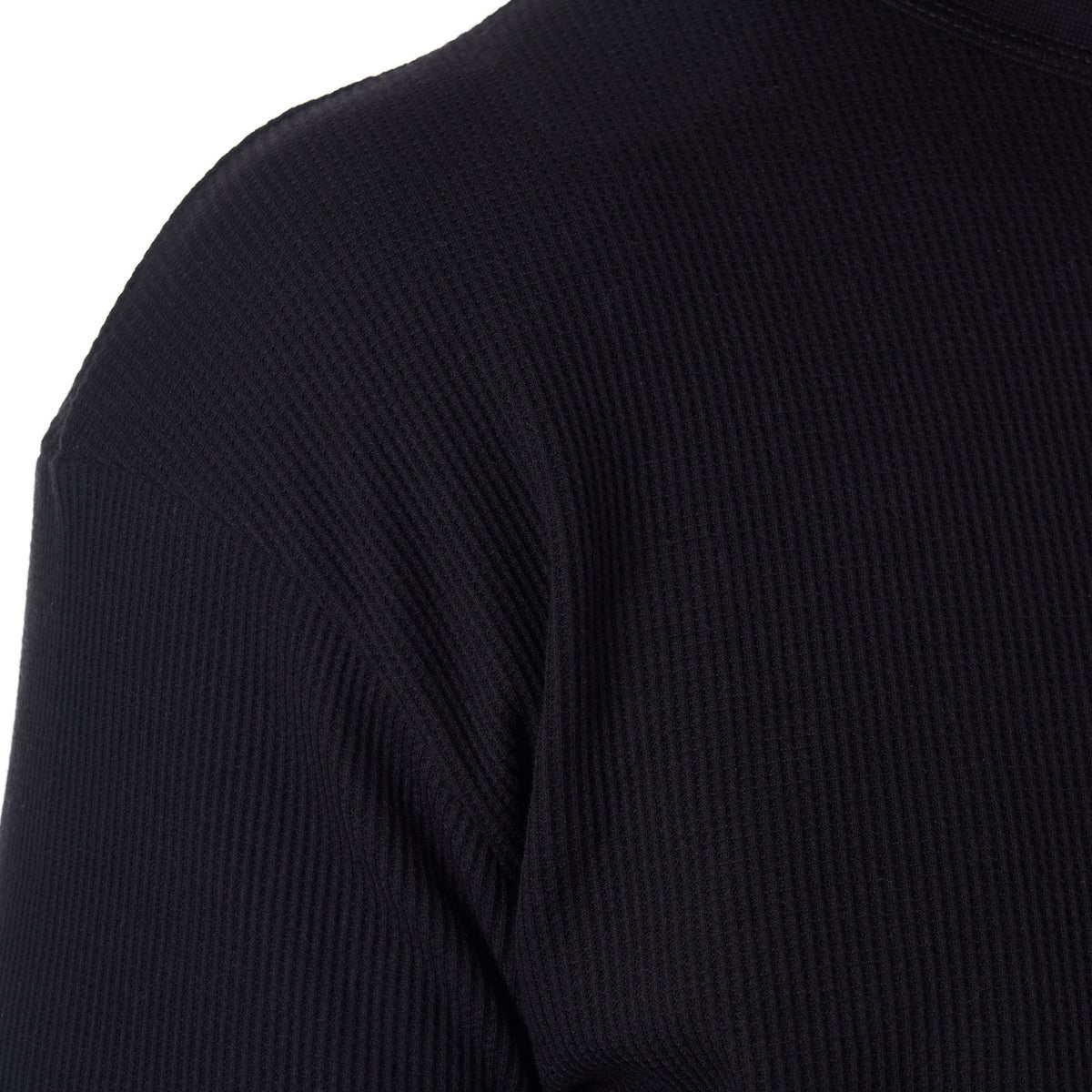 Alpine Swiss Mens Thermal Long Sleeve Top Waffle Knit Shirt Base Layer Underwear – Black