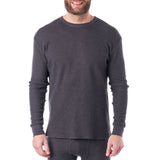 Alpine Swiss Mens Thermal Long Sleeve Top Waffle Knit Shirt Base Layer Underwear – Gray