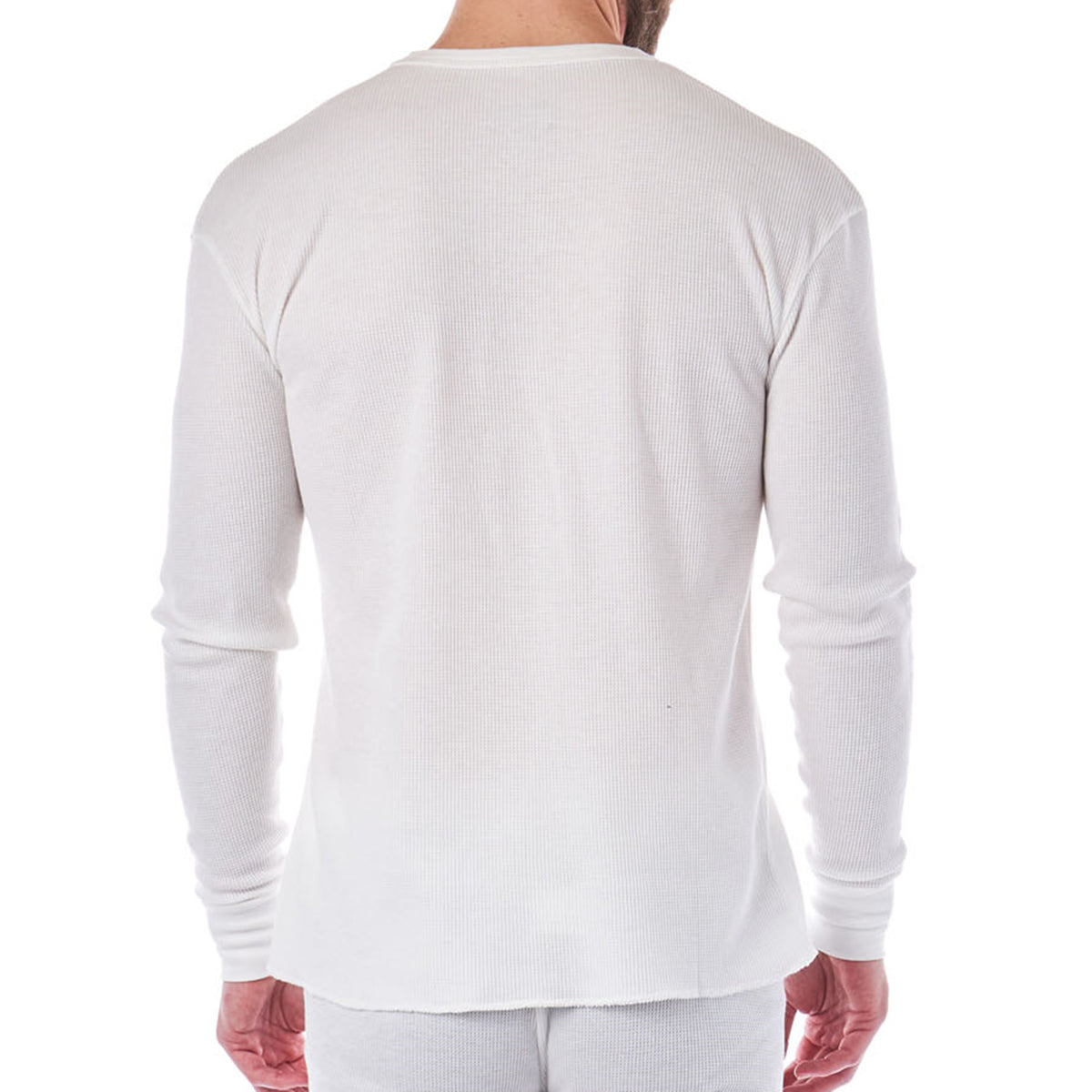 Alpine Swiss Mens Thermal Long Sleeve Top Waffle Knit Shirt Base Layer Underwear – White