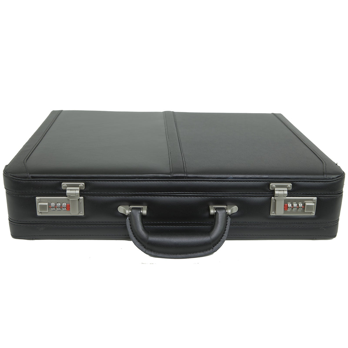 Alpine Swiss Mens Briefcase Expandable Genuine Leather Attache Briefcase For Men – Black