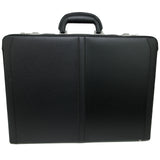 Alpine Swiss Mens Briefcase Expandable Genuine Leather Attache Briefcase For Men – Black