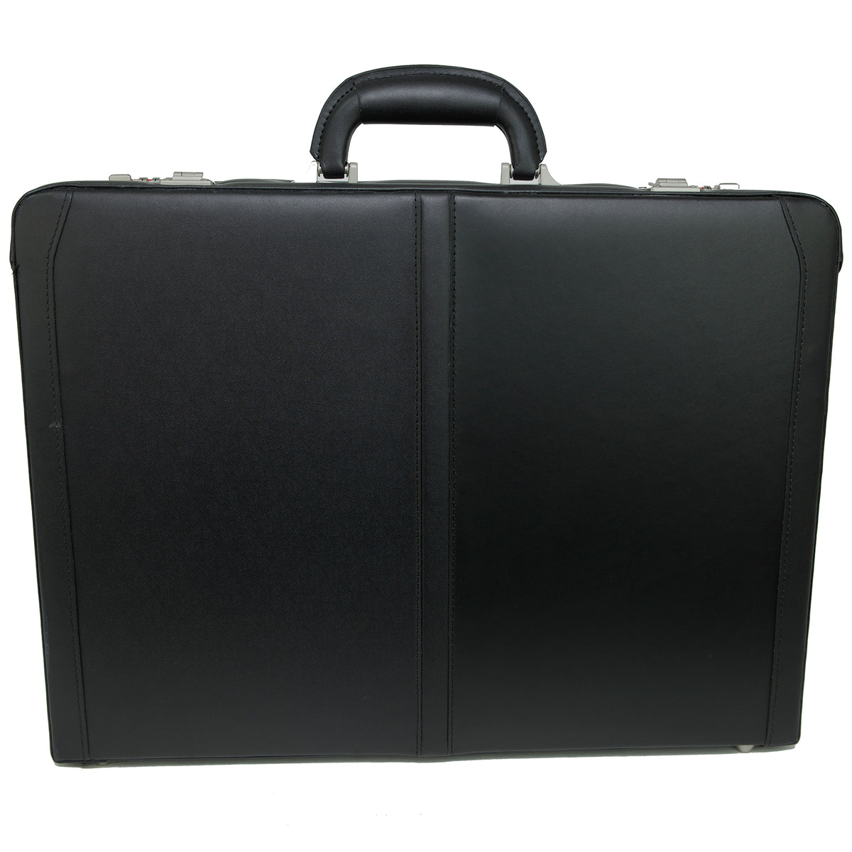 Alpine Swiss Mens Briefcase Expandable Genuine Leather Attache Briefcase For Men – Black