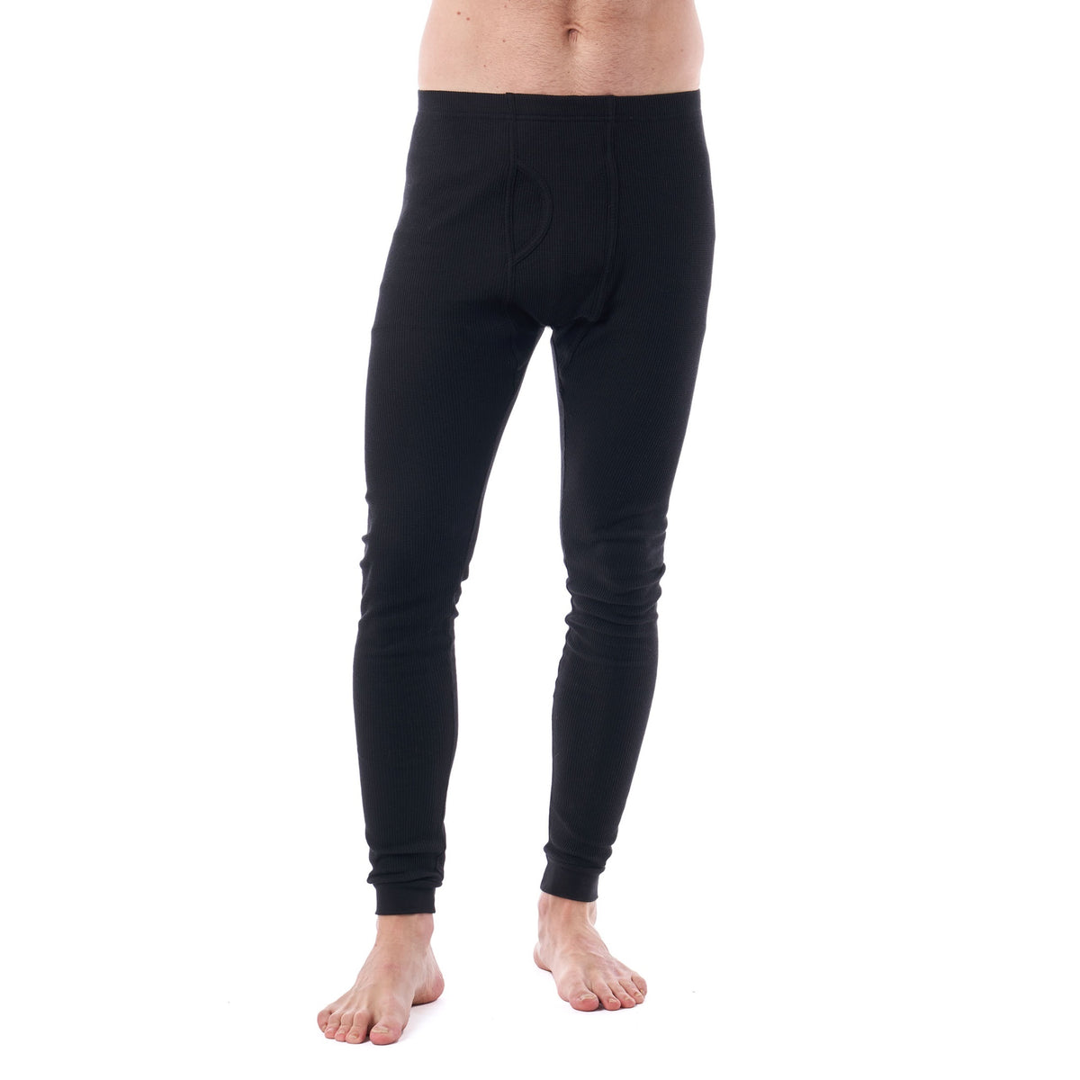 Alpine Swiss Mens Thermal Underwear Bottoms Waffle Long Johns Base Layer Pant – Black