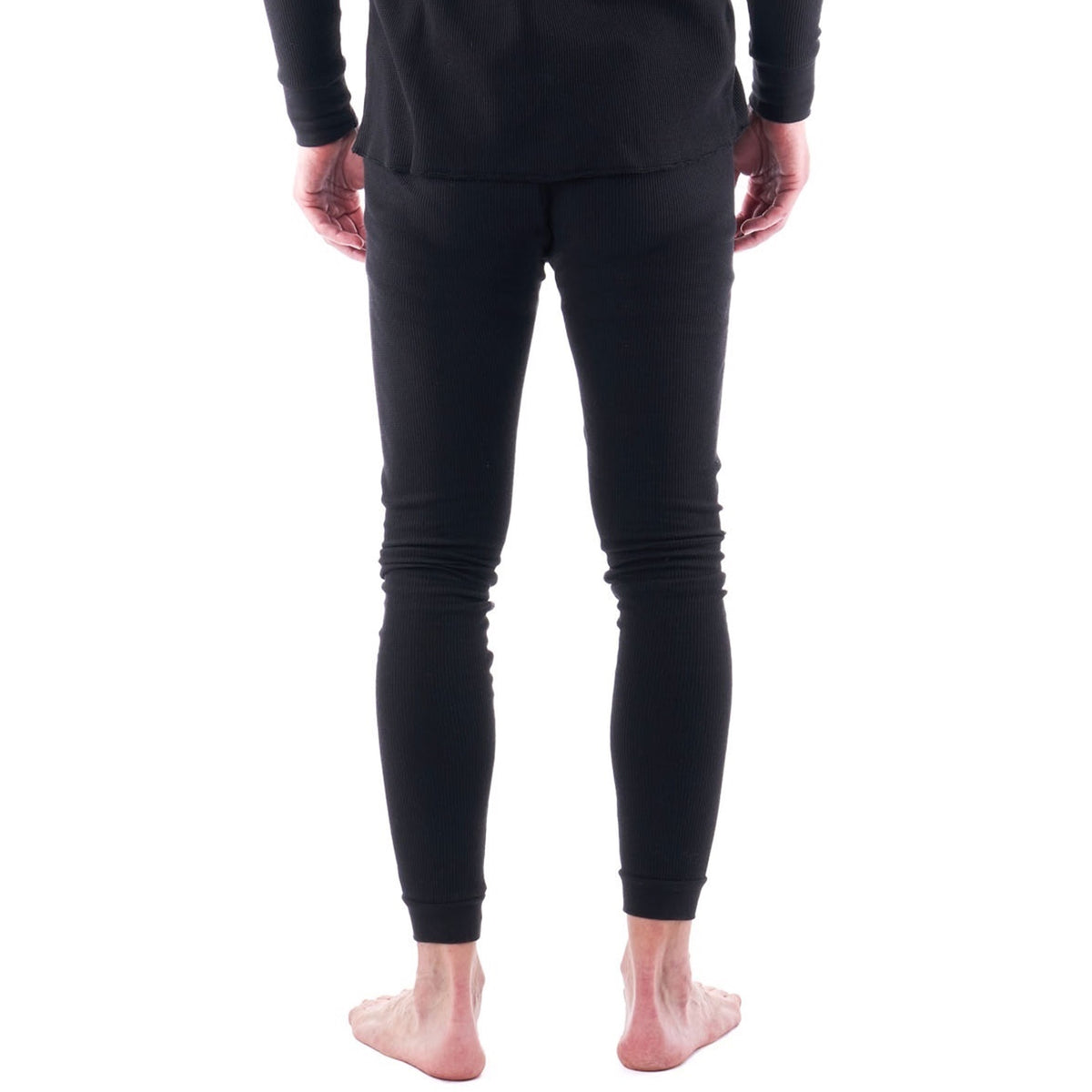 Alpine Swiss Mens Thermal Underwear Bottoms Waffle Long Johns Base Layer Pant – Black