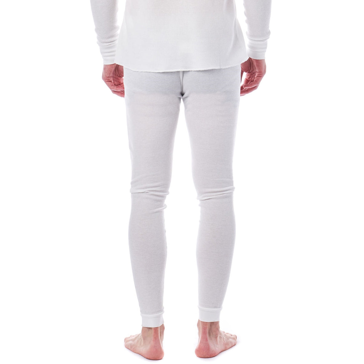 Alpine Swiss Mens Thermal Underwear Bottoms Waffle Long Johns Base Layer Pant – White