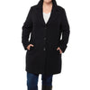 Alpine Swiss Womens Plus Size Wool Overcoat Walking Coat Blazer Pea Coat Jacket – Black