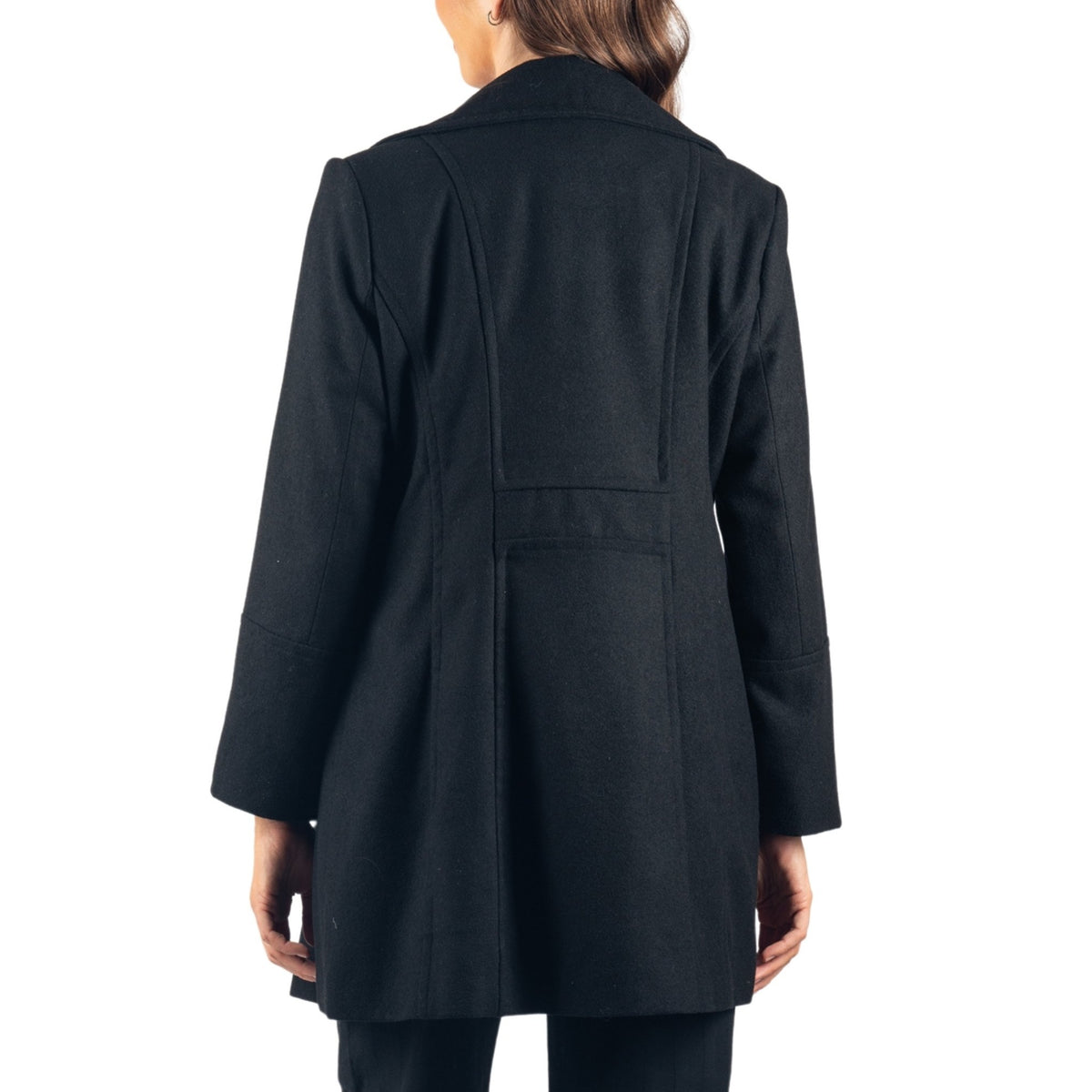Alpine Swiss Norah Womens Wool Peacoat Classic Double Breasted Coat – Black